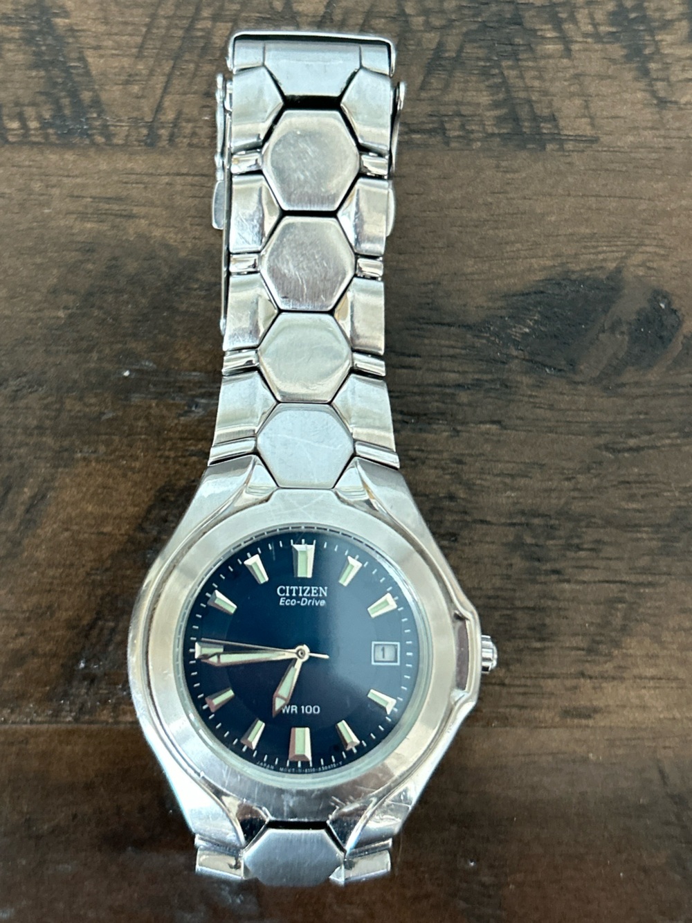 Citizen Silver Bracelet Watch with Dark Blue Dial